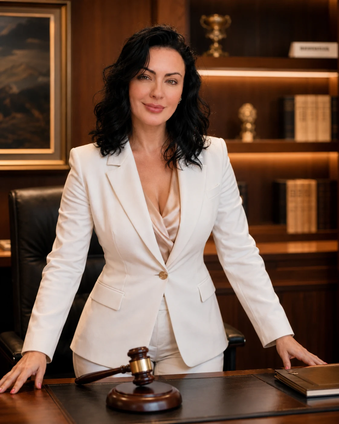 Amanda Crepaldi em seu ambiente profissional